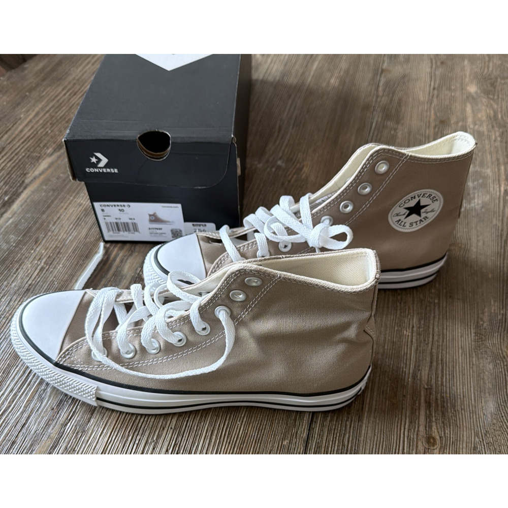 Converse Chuck Taylor All Star Hi top Shoes Mens 8 womens 10 Vintage Brown Tan